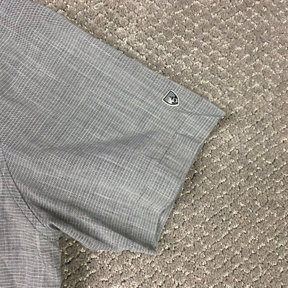 Kuhl Karib Short Sleeve Button Down Shirt Men's Medium Gray Hiking Outdoors 7460 - Picture 3 of 10